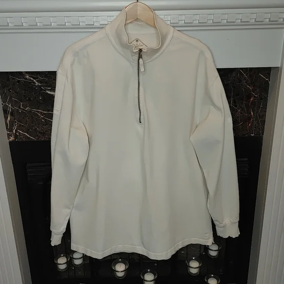PARADISE COLLECTION 1/4 ZIP PULLOVER, CREAM XL - Picture 1 of 5